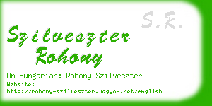 szilveszter rohony business card